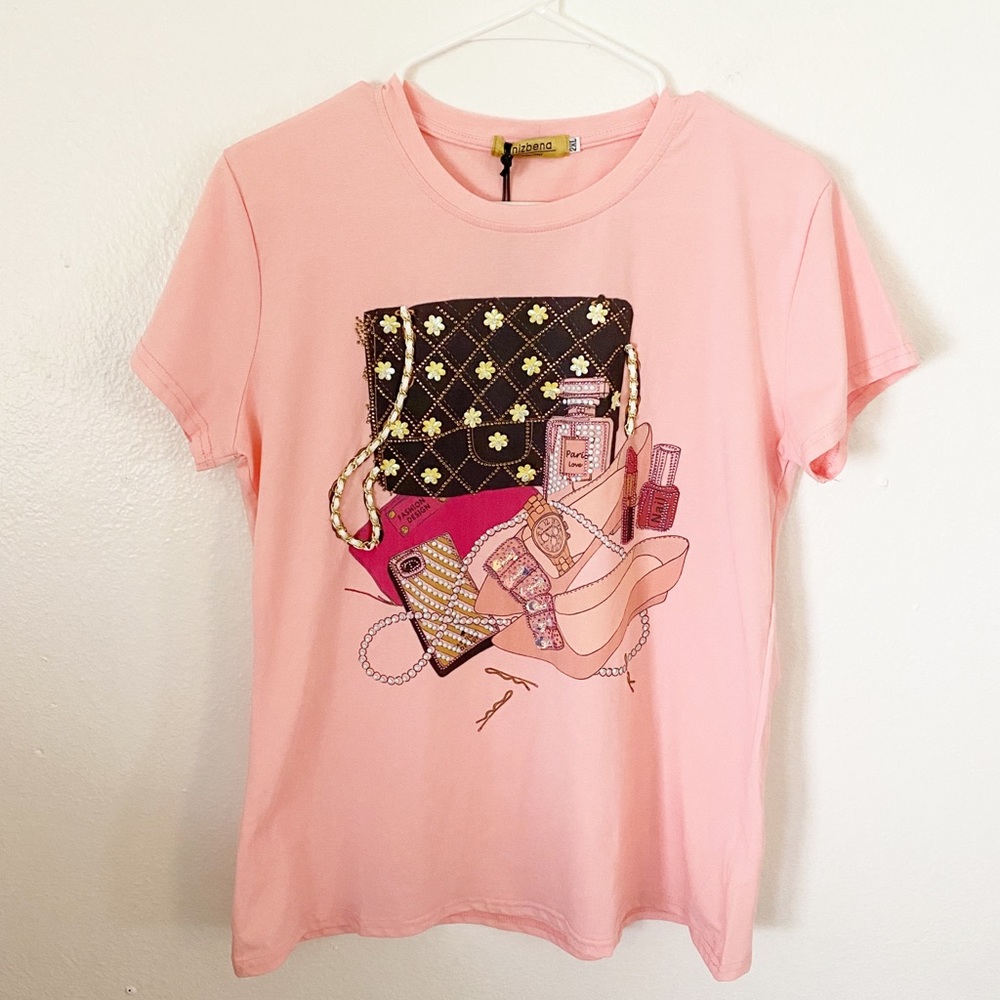 Vinizbena Top with Rhinestones and Sequins